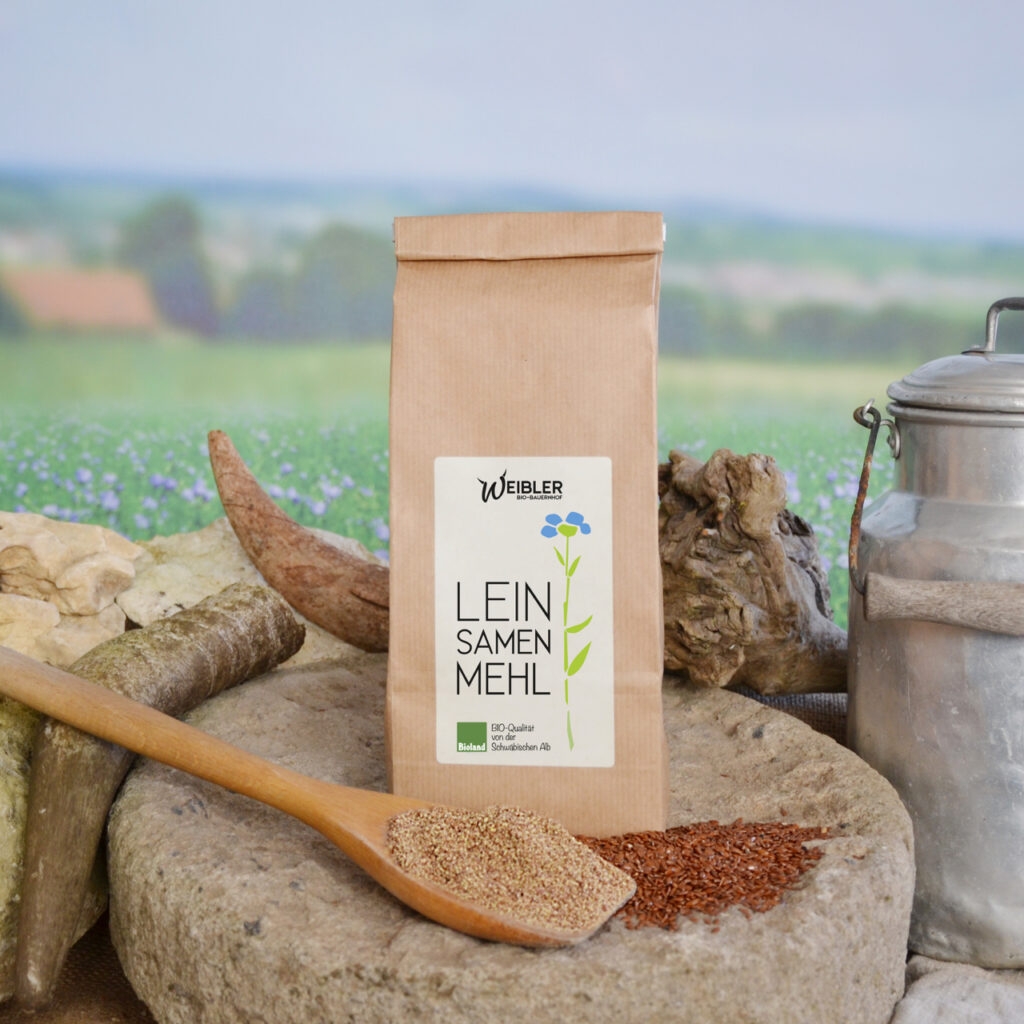 Weilers Leinsamenmehl aus eigenem Bio-Anbau