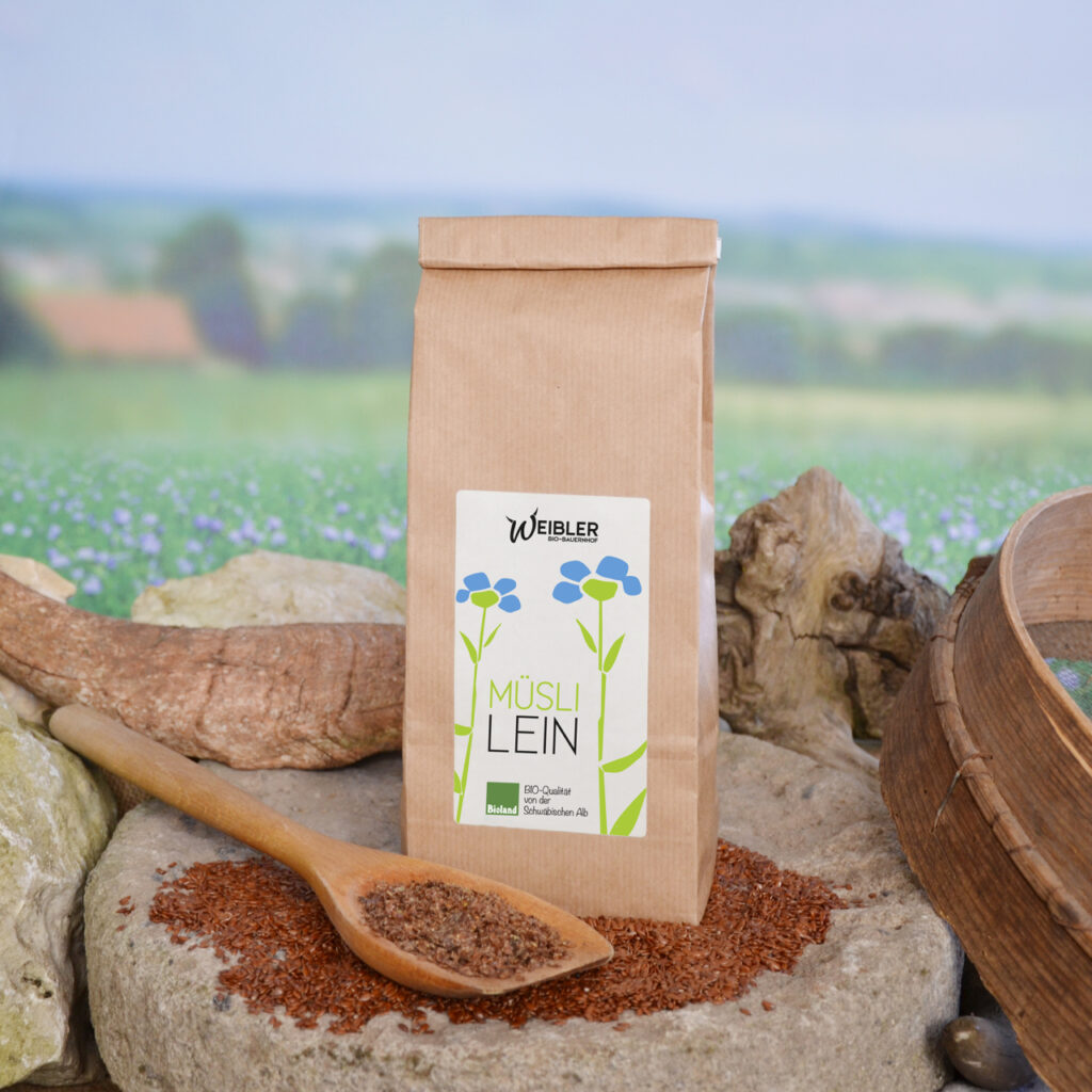 Weiblers Müsli-Lein aus eigenem Bio-Anbau