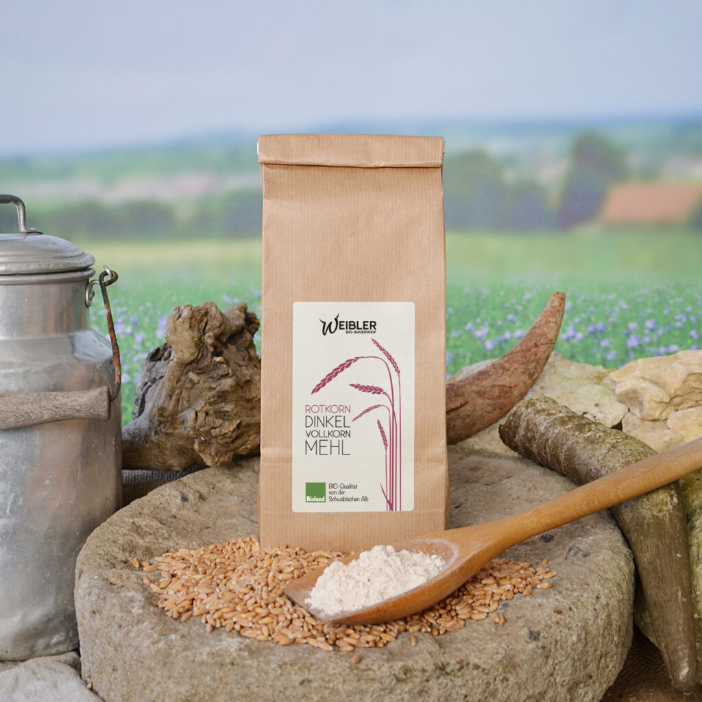 Weibler´s Bio UrDinkel Vollkornmehl (Oberkulmer Rotkorn) aus eigenem Anbau