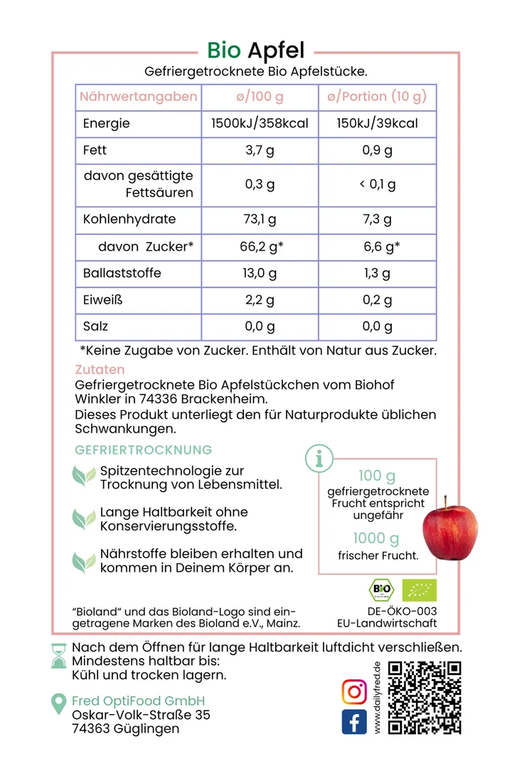 Bio FRED´s gefriergetrocknete Äpfel – Bild 4