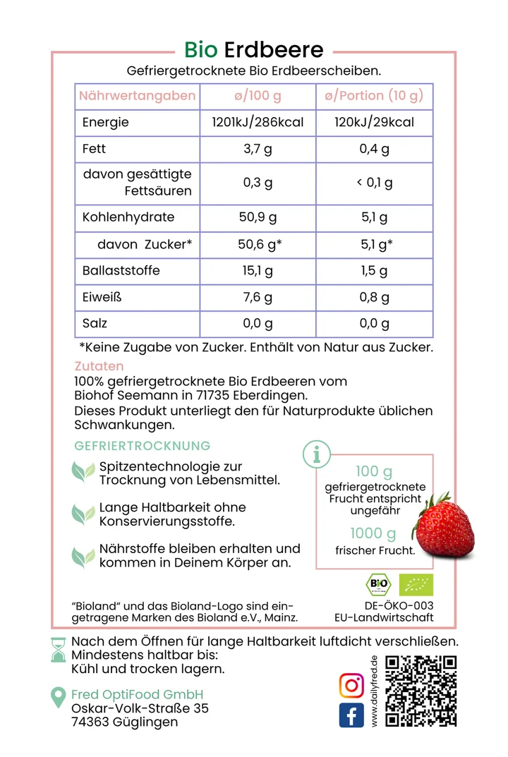 Bio FRED´s gefriergetrocknete Erdbeeren – Bild 2